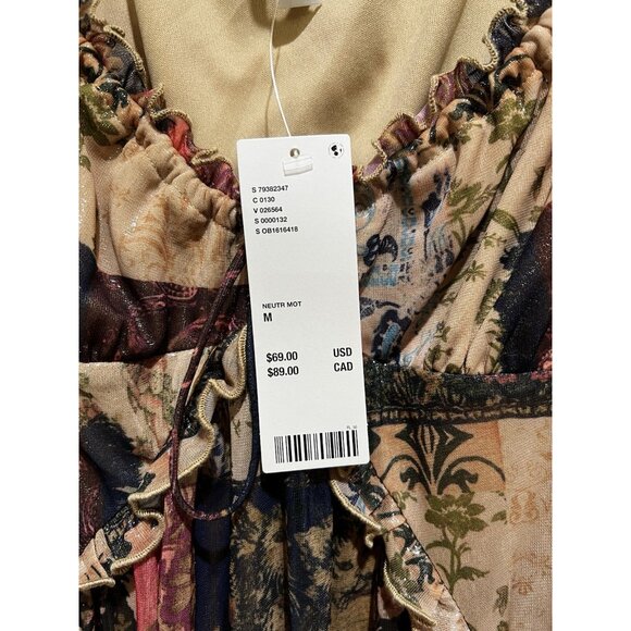 NWT Urban Outfitters Patchwork Print Sammy Sparkle Mini Dress ~ Med - Picture 6 of 8